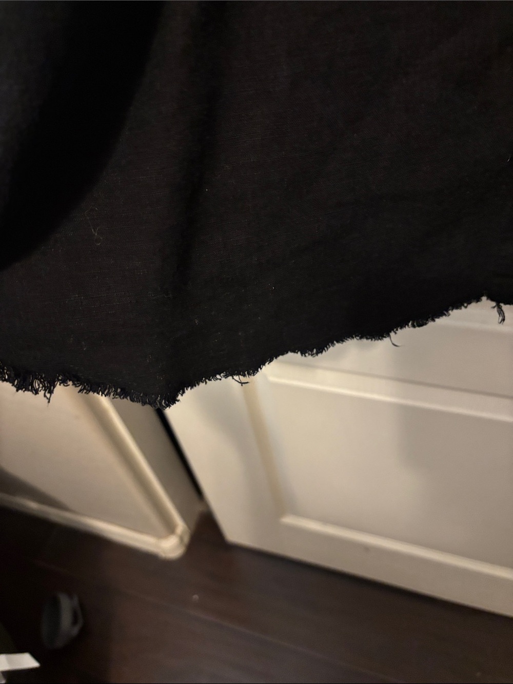 H&M Divided Black Linen Button Down Shirt with Frayed Hem - Picture 3 of 6